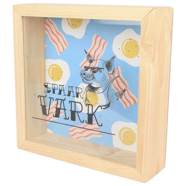 Launch Republic Standing Wooden Piggy Bank With Glass Front - Resessie