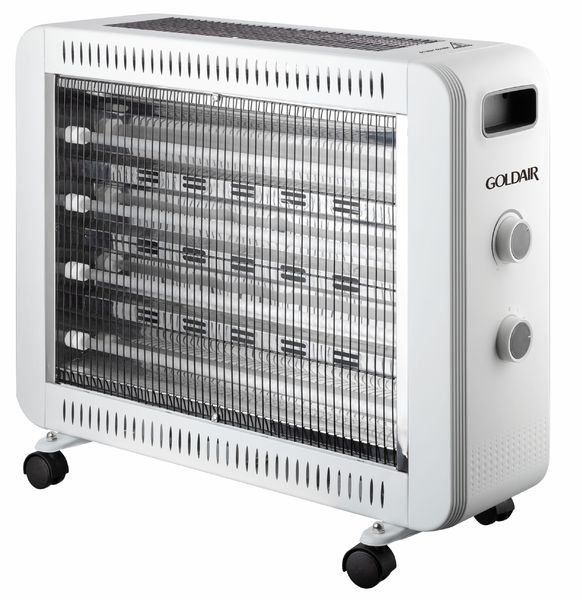 Goldair - 6 Bar 2400 Watt Quartz Heater with Wheels - White GQH-42400