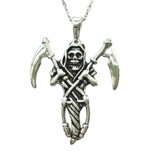 Stainless Steel Skull Pendant Necklace - Bold Gothic Style Jewelry