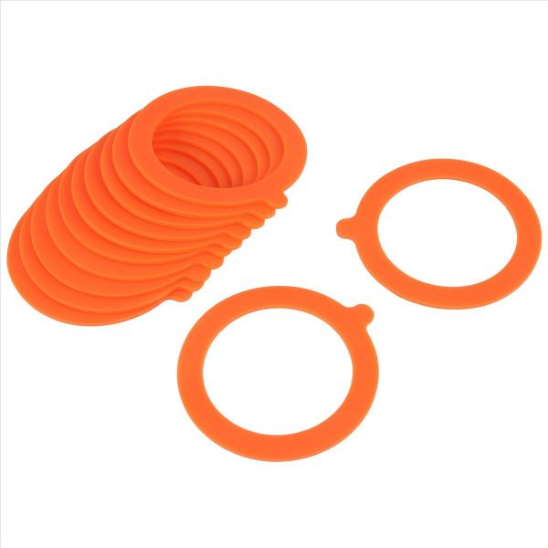 12 Pack Silicone Replacement Gasket Seals Rings Silicone Orange