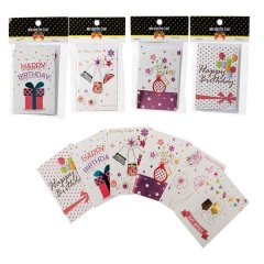 Bulk Pack x 4 Card &amp; Envelope Mini 6pcs Per Pack Foil 7.5x10cm
