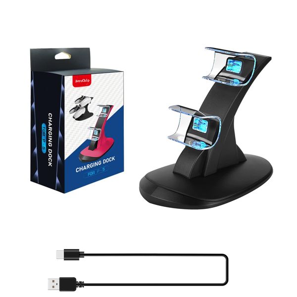 AeroChip Controller Charging Station Dual Controller Compatible With PS5