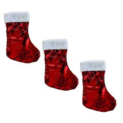 Reversible Sequin Christmas Stocking 35cm (Pack of 3)