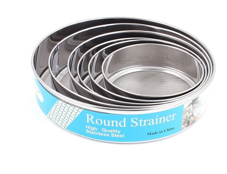 Round Stainless Steel Flour Sieve Set of 6