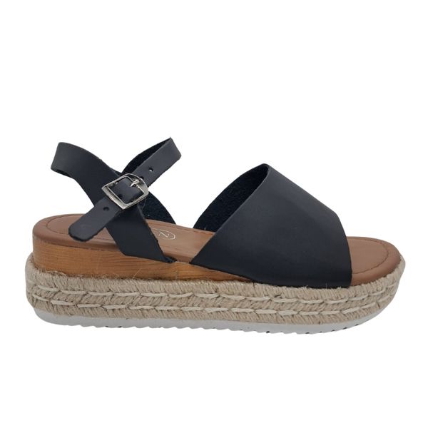 Eden Women's Espadrille Wedge - Black