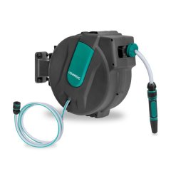 VONROC Automatic Hose Reel - 25m Garden Hose
