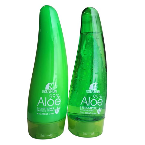 Roushun 99% Aloe Shampoo and Conditioner- (2 X 300ml)