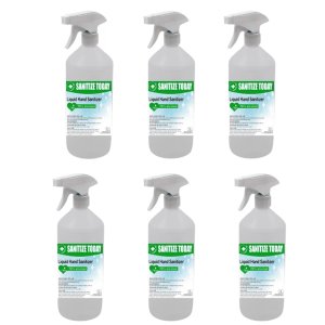 70% Alcohol Liquid Hand Sanitizer with Trigger Spray 1L - Pack of 6