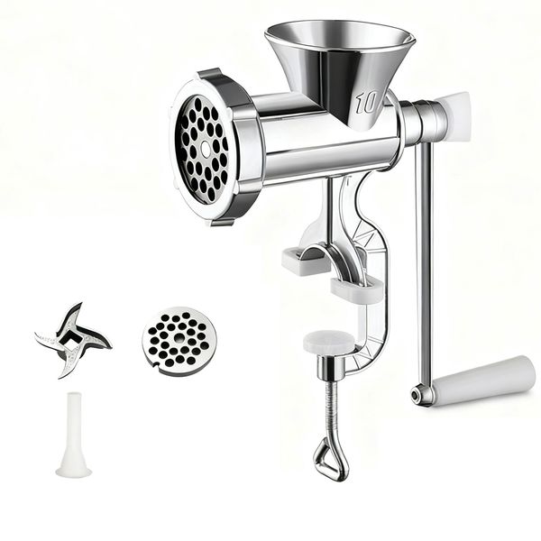 Large Manual Meat Grinder &amp; Sausage Maker - Aluminum Alloy Kitchen Mincer