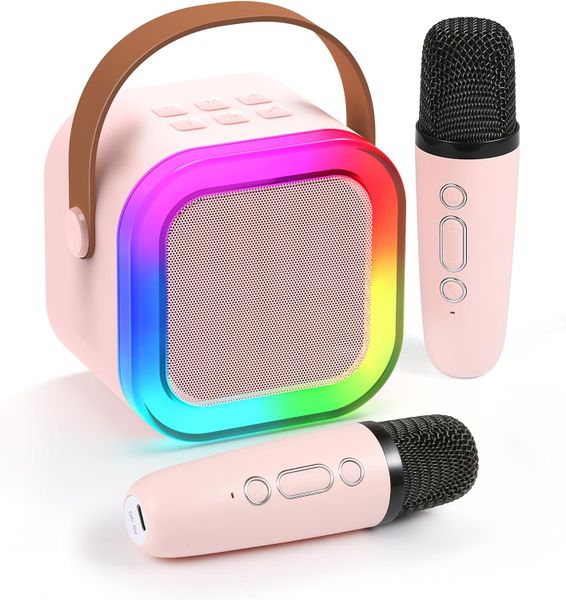 Karaoke Machine for Children Adults Mini Karaoke Machine 2 Microphones blue