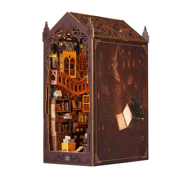 Wooden Assembled Handmade Magic Bookshelf Ornaments Gifts