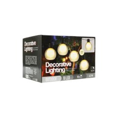 10 Piece Smoked Glass Bulbs Battery Operated String Lights 2m