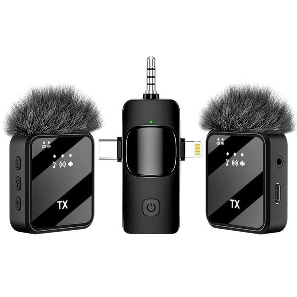 Wireless Lavalier Microphone 3 in 1 Mobile Phone Vlog Video