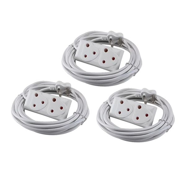 20m Extension Cord With A Two-Way Multi-Plug Extension Lead - Bulk Pack of 2
