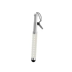 Techme Retractable Stylus Pen with Crystal Design - Silver - Pack of 2