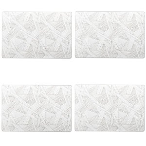 George &amp; Mason - 4 Piece Leafy Abstract Placemat Rect - Grey