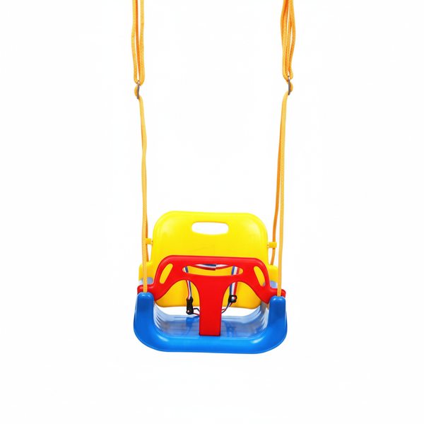 3-in-1 Baby Swing Seat with Adjustable Ropes - Yellow &amp; Blue