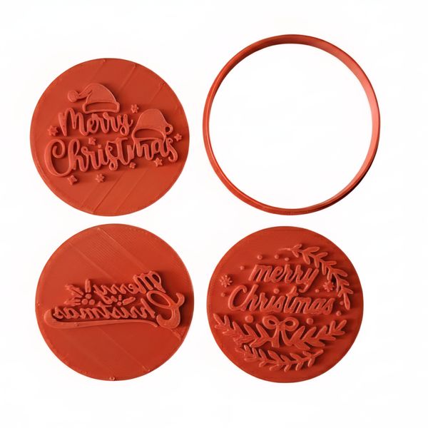 Christmas Fondant Stamp Set - 6 Piece Round Embossing Stamps (Snowflake)