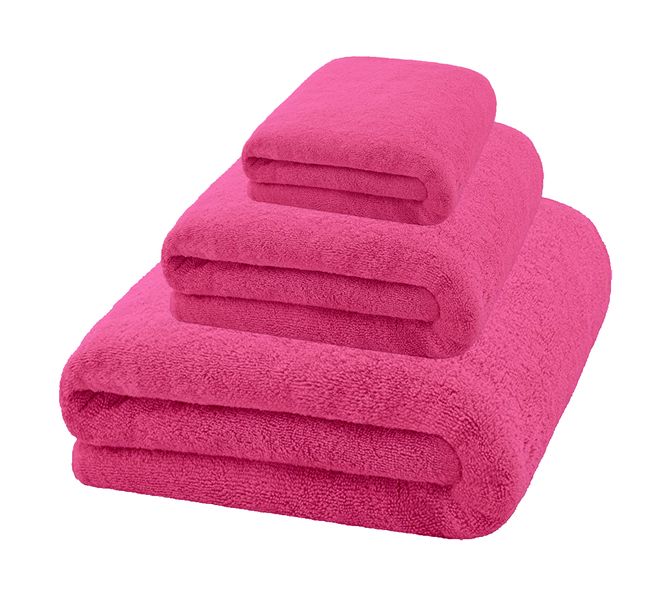 Wonder Towel Set Terry Collection Cosy Valour Microfibre Beach Gym Pink