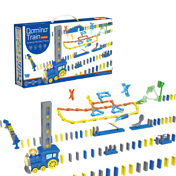 Domino Train Set - 120pcs Automatic Domino Laying Toy Track Set fo Kids