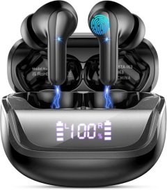 Wireless Bluetooth 5.4 Earbuds with Deep Bass &amp; ENC Noise Cancelling Mics