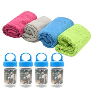Arfast - 4pcs Instant Cooling Towels with Carry Bottles for Sport &amp; Outdoor