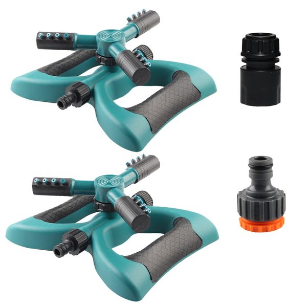 Irrigation Water Sprinkler 360Degree Rotating System Kit - 2xSprinkler &amp; 2xConnector