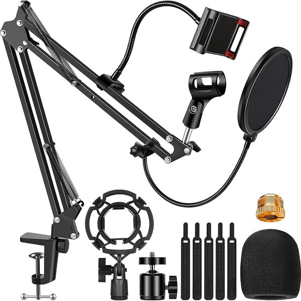 Microphone Stand Compatible with Blue Yeti Upgraded Mic Boom Arm Desk Mount