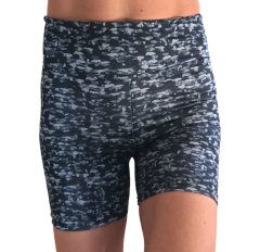 Strut Active Black &amp; Grey Camo HW Gym, Dance &amp; Booty Lycra HotPants Shorts