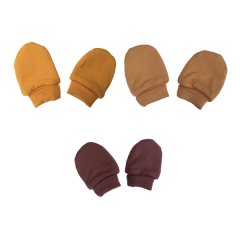 Baby Mittens Winter - Dty -3 Pack - Mustard, Stone &amp; Plum