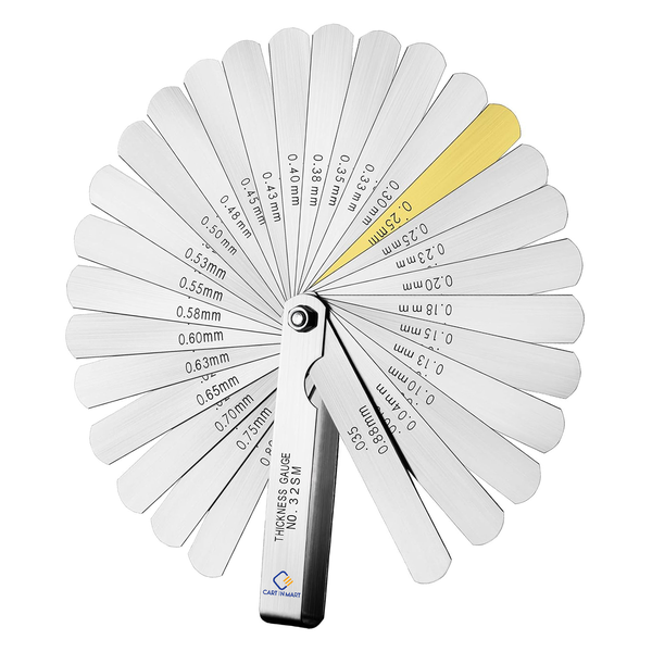 32 Blades Feeler Gauge Dual Marked Metric &amp; Imperial Gap Measuring Tool