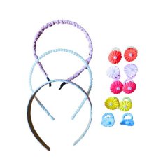 Alicebands And Flower Hair Tie Set For Girls Hair