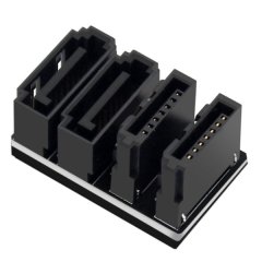 Double SATA 7Pin Female to Male 180 Degree Angled Adapter