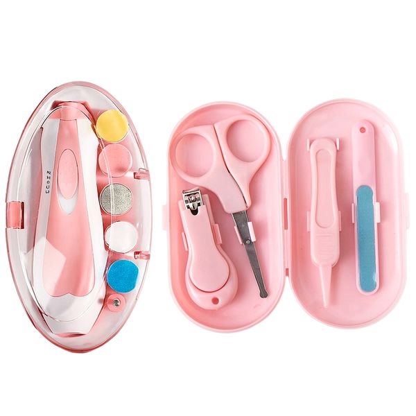 Pink Baby Nail Care Kit with Electric Trimmer, Safe for Newborns