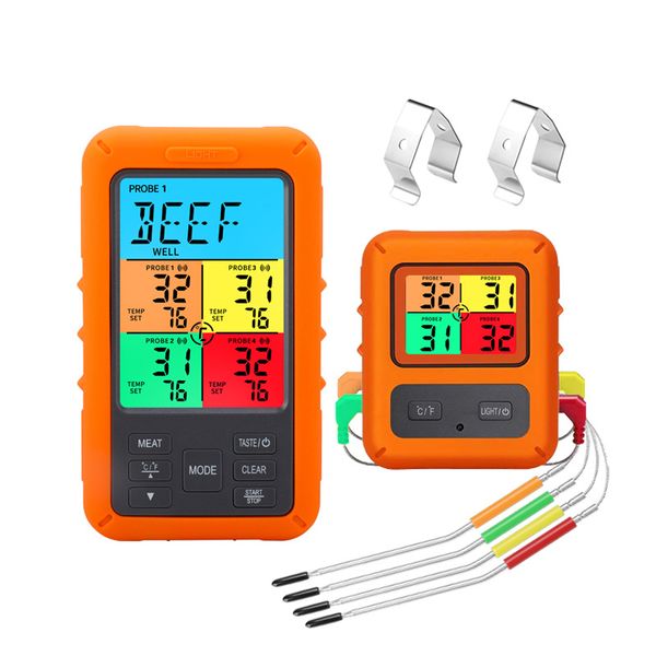 Smart Waterproof Meat Thermometer with 4 probes Electronic Digital Display