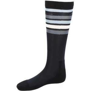 Fouganza Adult Horse Riding Socks SKS100 - Black/White and Grey Stripes
