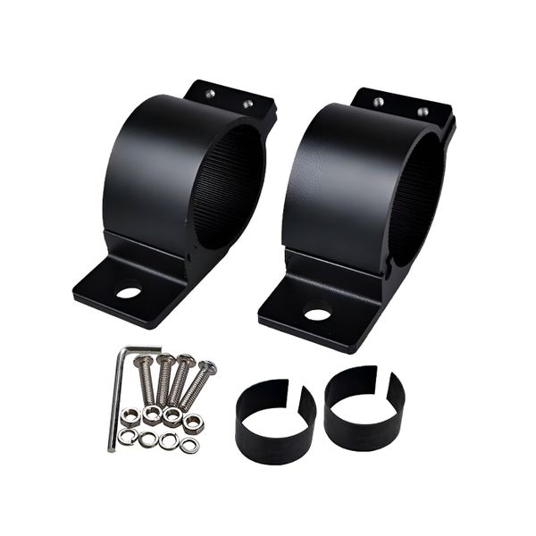 2 Pcs Aluminium Alloy Tube Mounting Bracket Clamp with Accessories - Black