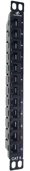 Linkbasic 12 Port Cat6 10-inch Patch Panel for Mini Rack