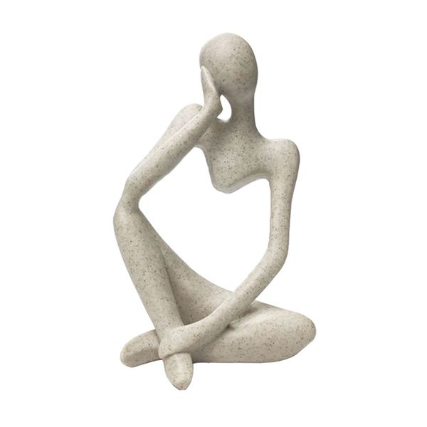 Sandstone Resin Thinker Sculpture Home Office Desktop Decor Figurine