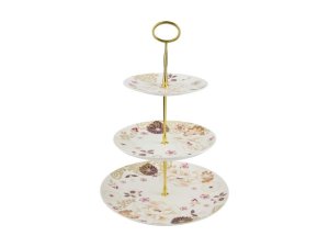 Maxwell and Williams Kimono 3 Tiered Cake Stand - 16/20/27.5X37CM - White