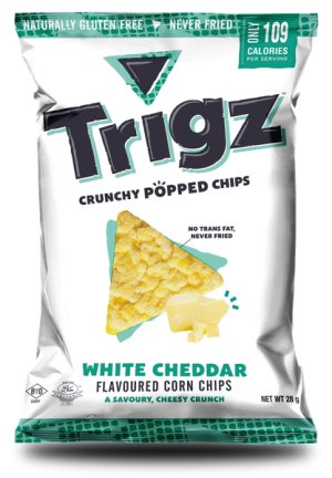 Trigz White Cheddar Crunchy Popped Chips (24 x 28g)
