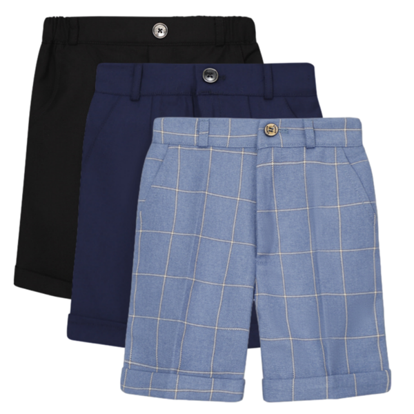 3Pack Boys School Shorts Underwear Elastic Waistband Zipper Closure Botton