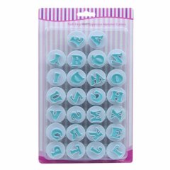 26 Pieces Of Alphabet Uppercase Fondant Cutter - White/Blue