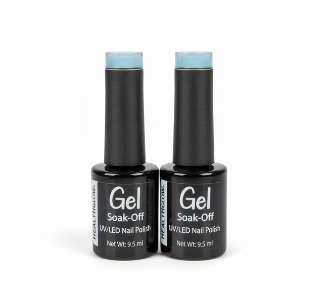 Healthglow Gel Nail Polish Soft Blue 9.5ml - Long-Lasting &amp; - 2 Pack