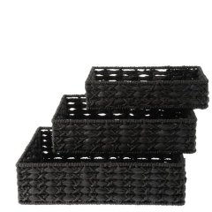 George &amp; Mason - Storage Tray Woven Small 30x19x7cm - Black