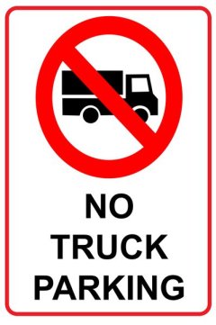 No Truck Parking 60x80cm Sign.