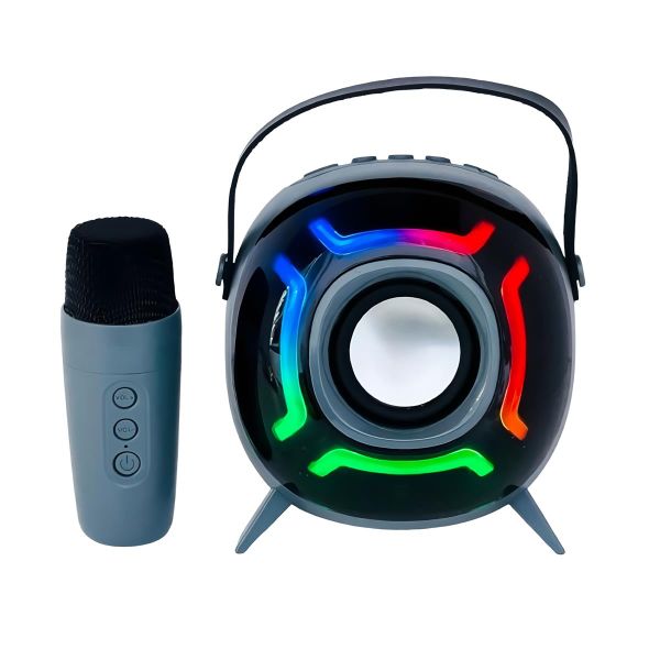 ZQS1221W Portable Bluetooth Speaker Karaoke with Wireless Microphone - Grey