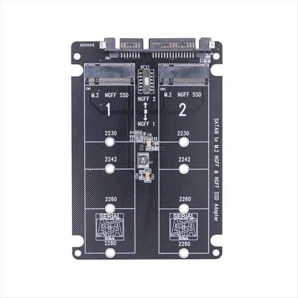 Dual Ngff To Sata Adapter 2 Port M 2 Ssd B Key To Sata3.0 Converter