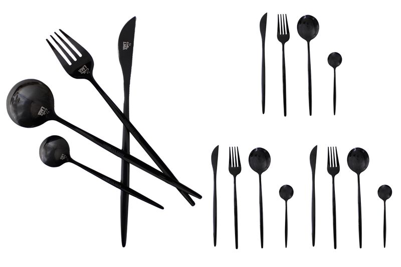 LMA Branded 24 Piece Stainless Steel Loose Flatware Set