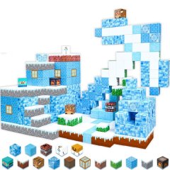 DIY Magnetic Building Blocks - 48 Pieces - Snowy Theme